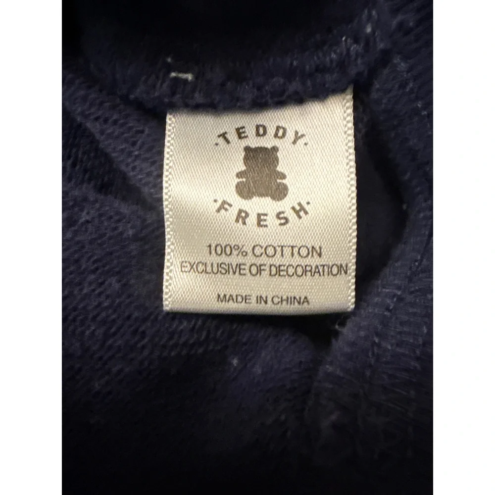 Teddy Fresh sweatshirt XL Navy blue white bear lace appliqué RARE - Picture 5 of 9